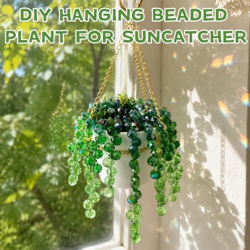 ApisNest Green Beaded Plant Kit, DIY Hanging SunCatcher Kit - Image 2