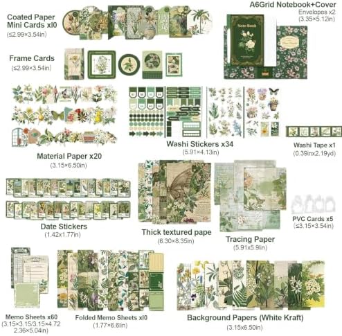180 Pcs Junk Journal Kit Natural Plant Style Complete Accessories for Women - Image 2