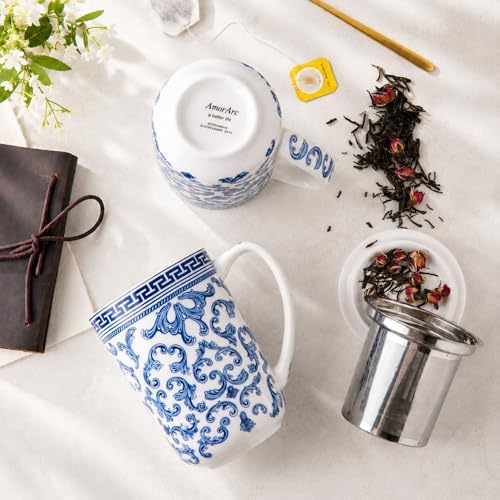 AmorArc Tea Cup With Infuser and Lid, 18oz Loose Leaf Tea Mug With Steeper - Image 4
