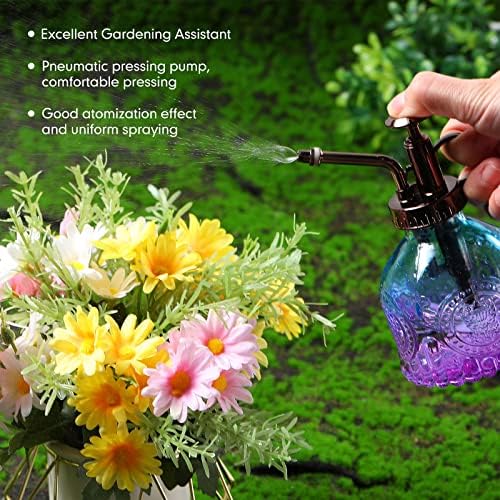 8 Pcs Glass Plant Mister Spray Bottle 200ml Vintage Plant Spritzer Multicolor Succulent Watering Bottle Watering Can 6.4'' with Plastic Top Pumps for Indoor Outdoor Succulents Garden Plants (Bronze) - Image 4