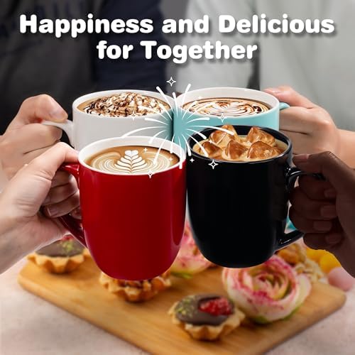 Large Ceramic Coffee Mug 16oz(475ml) Tea Cups Idea Gifts Red 1 Pack - Image 5