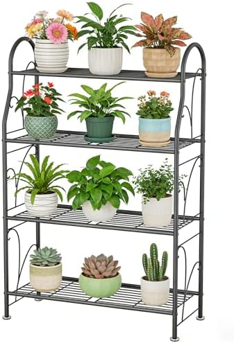SORCEDAS Plant Stand Outdoor Indoor 4 Tier Metal Corner Flower Shelf by SpecialYourHome