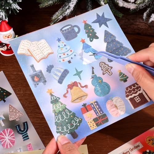 750 Pcs Stickers for Scrapbooking,Christmas Self-Adhesive Scrapbook Sticker - Image 6