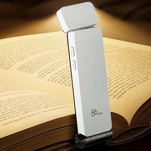 86lux Book Light, Rechargeable Clip-On LED Reading Light for Bed by 86Lux