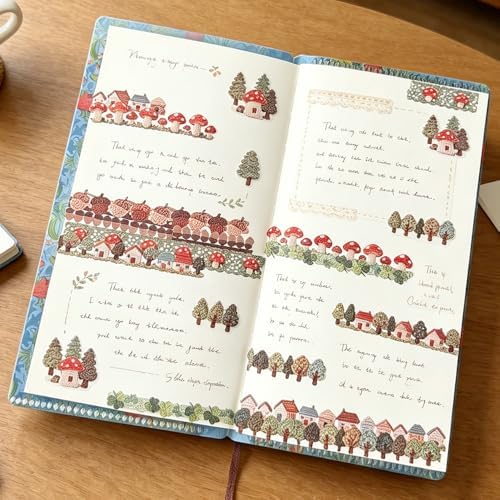 20Pcs Vintage Stickers,Aesthetic Long Strip Paper Border Decorative Sticker for Adult Card Making Letters Planner Scrapbooking Journaling Junk Journal Water Bottles Art Craft,Fabric Forest - Image 4