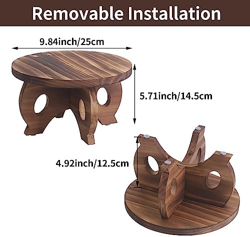 Small Wooden Plant Stand Indoor, 10-Inch Round Pine Wood Plant Riser and Display Pedestal for Tabletop, Countertop and Home Decor, Brown - Image 3