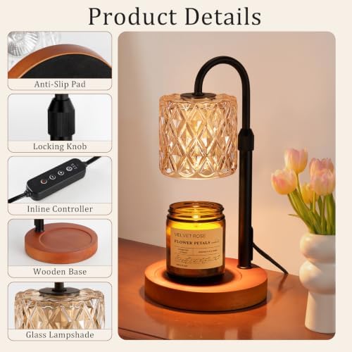 Candle Warmer Lamp with Timer, Birthday Gifts for Women, Room Decor, Amber - Image 5