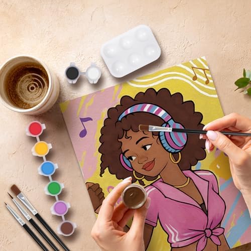 VOCHIC Sip and Paint Kit for Adults Couples Paint Party Kits Pre Drawn Canvas Art Painting Set Date Night Games Valentine 2 Pack (Hip-hop Couple, 8 x10 in) - Image 7