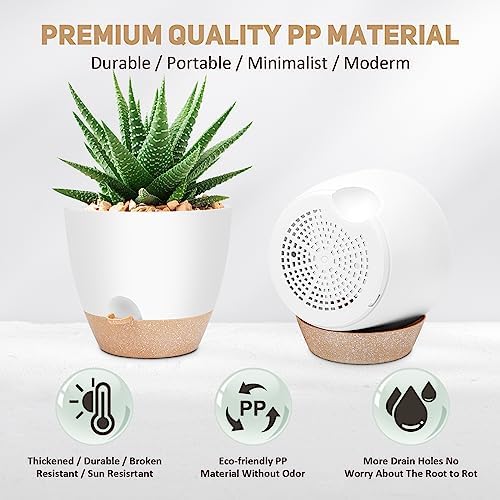 YNNICO 12 inch Large Self Watering Plant Pots for Indoor Outdoor Plants - Image 2