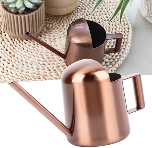 Watering Can Indoor Plants, 10oz/300ml Small Watering Can, Long Spout Stainless Steel Watering Can with Semi Open Design for Indoor Flower, Succulents, Bonsai, Bronze - Image 6