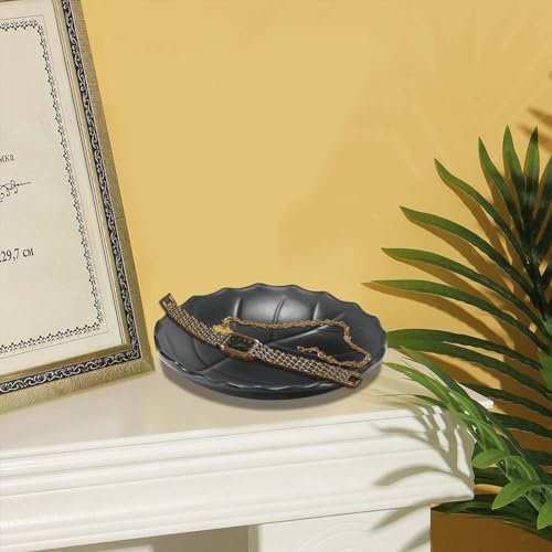 Binoster Jewelry Tray, Black Leaf Style, Jewelry Storage, Key Dish, Dresser Decor, 21.5cm(8.4in) x11.5cm(4.5in)x 4cm(1.6in) - Image 4