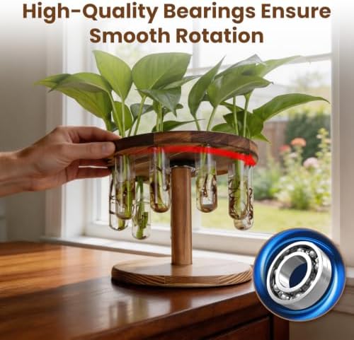 Plant Propagation Station, 9 Propagation Tubes with Wooden Stand - Image 2