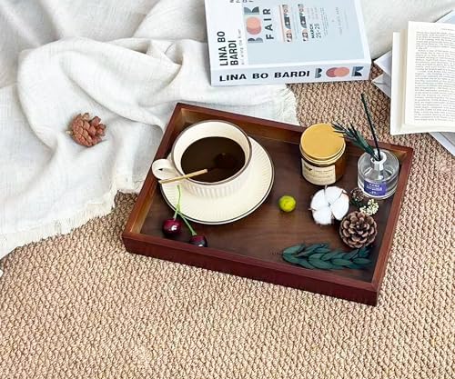 3 Pack Serving Tray with Handles, 13" x 8.7" Bamboo Tray - Image 4