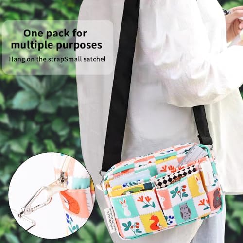 Multiple Pockets Portfolio Organizer with Zipper,Makeup Bag Pencil Pouch - Image 6