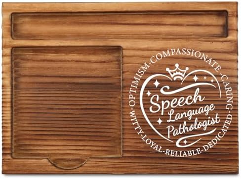 THRXOBN Desk Organizer for Speech Language Pathologists & Healthcare Professionals - Natural Wood with Slots for Notes, Pens, and Small Office Supplies – Stylish & Practical Workspace Solution,WSH12 by THRXOBN