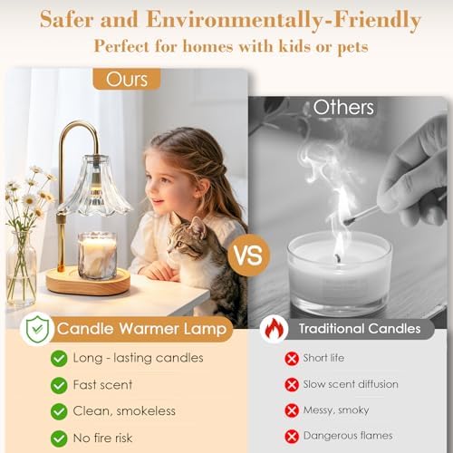 Banbanda Candle Warmer Lamp with Timer: 2026 Mothers Day Gifts for Women, Adjustable Candle Warmer with 2 Bulbs, Flower Candle Lamp for House Warming Room Decor - Image 2