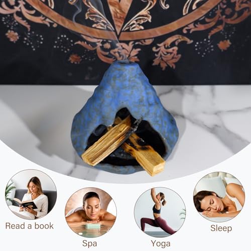 Zongzi Modeling Smudge Bowl, Palo Santo Chiminea & Sage Cone Burner Holder - Image 4