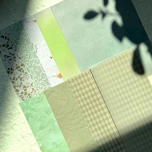 Aromoty 15 sheets Handmade Scrapbook Paper Craft Mesh Fabric Scrapbooking Supplies Aesthetic Morandi Textured Special Paper Mix for Junk Journal Journaling DIY Materials,5.1x7.02 inches - Image 4