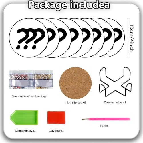 Demonwer 200 Styles Diamond Coasters Blind Box with Holder DIY Diamond Art Coaster Coaster Blind Box for Adults Diamond Kits Supplies for Christmas Holiday Gift - Image 2