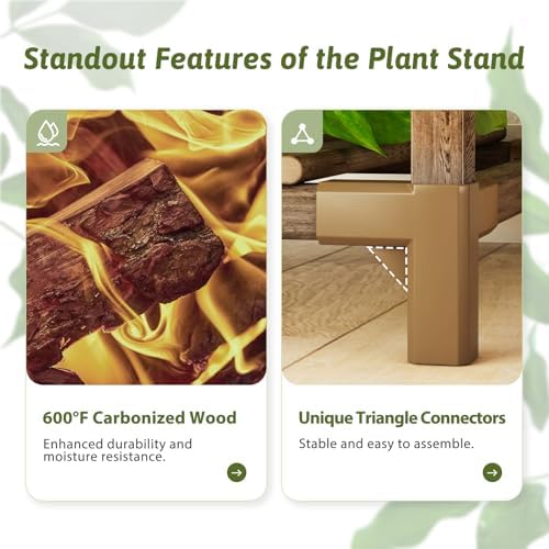 GENTINGBRO 22 Tiers Plant Shelf for Plants Large Indoor Plant Stand Plant Rack Extra Large Wood Plant Stands for Hanging Plant Holder for Patio Balcony Garden - Image 6