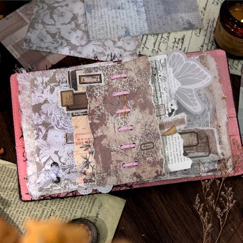 150 Sheets Vintage Scrapbook Paper, 3.7x5.5 Inch, 5 Assorted Set Antique Aged Decorative Background Paper for Junk Journals Supplies, Decoupage, Scrap Booking - Image 4