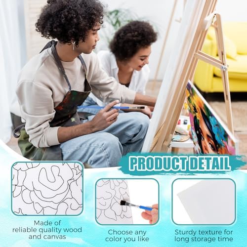 Sherr 140 Pcs 20 Set Pre Drawn Canvas Painting Kit, Black Theme - Image 3