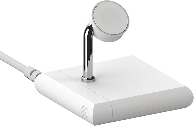 Scosche BL2AWWT-AP BaseLynx™ 2.0 Watch, Magnetic Charger Stand for Apple Watch, Modular Fast Charging Dock Station Compatible with Apple Watch Series 3/4/5/6/7/8/9/Ultra/Ultra2/SE, White
