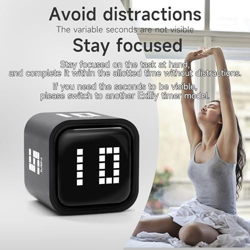Rotating Productivity Timer, 5, 10, 30, 60 Minute Presets, Desk Cube - Image 3
