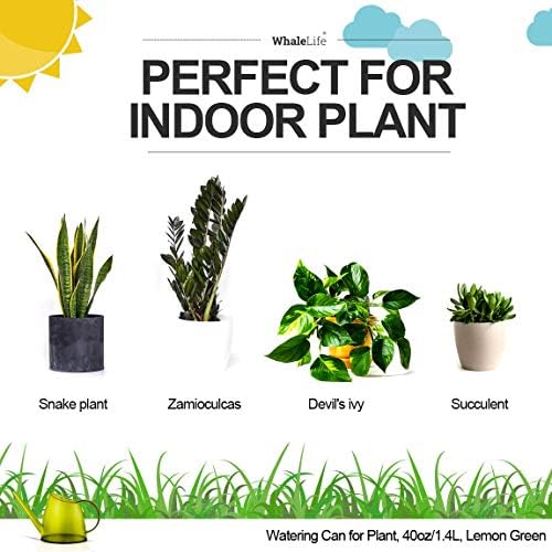 Small Indoor Plant Watering Can Long Spout 1.4L Green Lemon - Image 2