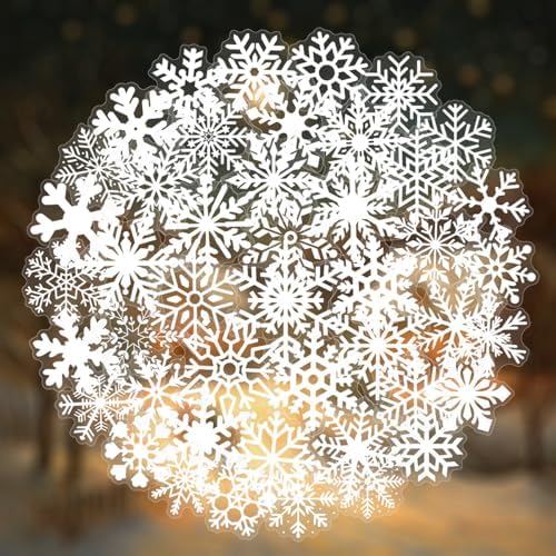 50 PCS Snowflake Stickers for Scrapbooking Journaling Junk Journal Scrapbook Supplies - Waterproof Transparent PET Aesthetic Decals for Resin Crafts Decorative Art Crafts (Snowflake) by Unknown