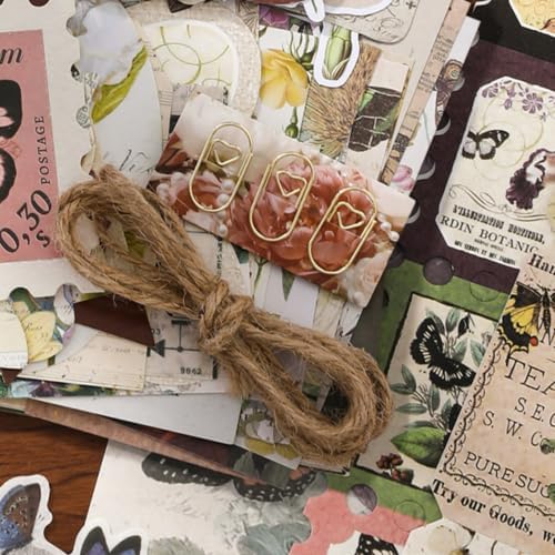 Qudarrso Vintage Junk Journal Kit, Butterfly Nature Theme Scrapbook Supplies with Notebook, Stickers, Ephemera Paper and Tags, Botanical DIY Craft Supplies for Adults Scrapbooking and Junk Journaling - Image 6