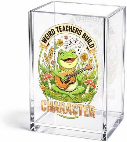 Funny Weird Teachers Build Character Acrylic Pencil Holder Cup by Unknown