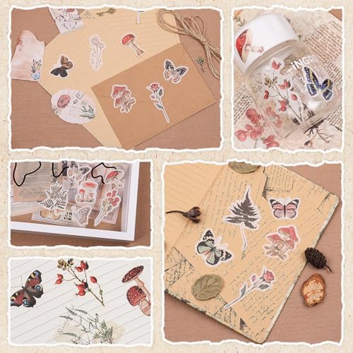 Huoberr Vintage Scrapbook Supplies Pack (200 Pieces) for Junk Journal Bullet Journals Planners Botanical Paper Stickers Craft Kits Aesthetic Cottagecore Collage Album - Image 6
