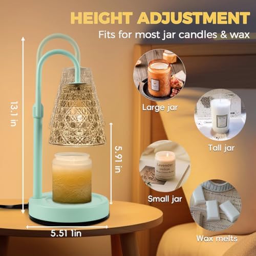 Candle Warmer Lamp with Timer Dimmable, Wax Melt Warmer, Green - Image 2