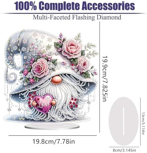 Diamond Painting Kits for Adults Beginners, 5D Full Drill Dwarf Love Crystal Art Desktop Ornament, DIY Single Sided Home Office Desk Decor, Creative Craft Gift Set with Tools - Image 2