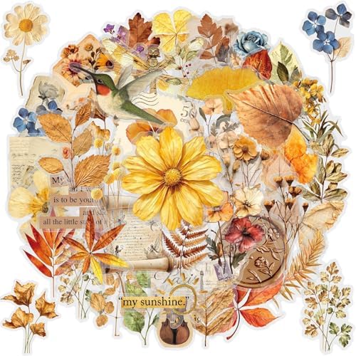 50PCS Transparent Flora Scrapbook Stickers, Flower-G - Image 4