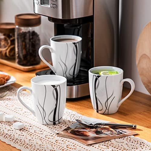 VEWEET Coffee Mugs Set of 6, 11 OZ White Ceramic Mugs, Fiona - Image 6