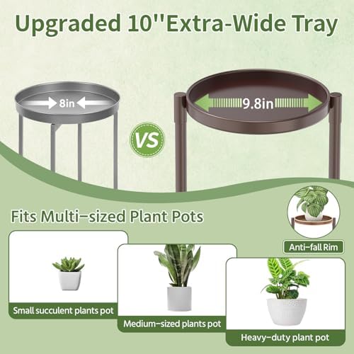 LASZOLA Plant Stand Indoor with 10 Inch Large Metal Tray, 5 Tier Bronze - Image 3