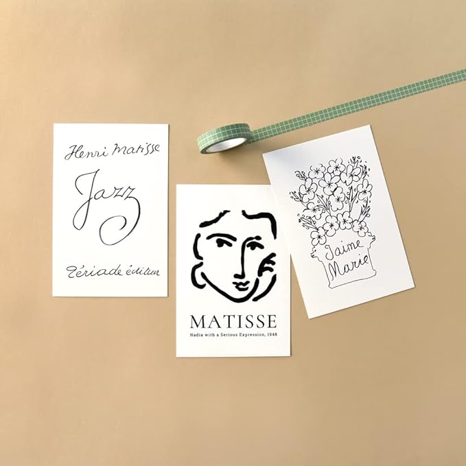 Monolike Henri Matisse Drawing Single card - mix 12 pack, It consists of 12 famous paintings by Henri Matisse.