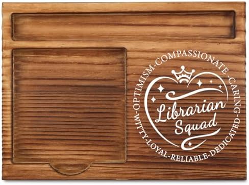 THRXOBN Desk Organizer for Librarians & Library Professionals - Natural Wood with Slots for Notes, Pens, and Small Office Supplies – Practical & Stylish Workspace Solution,WSH32 by THRXOBN