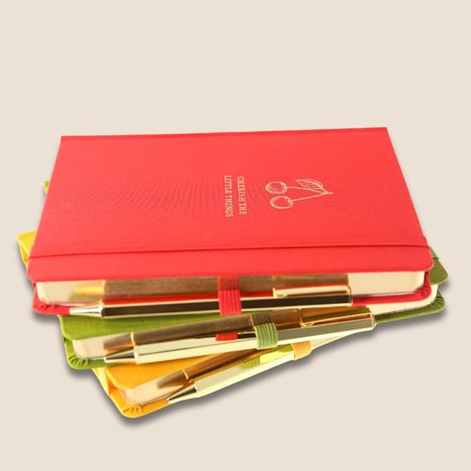 Graphique L’orange Lined Journal Plus Pen Luxe Collection, Hardcover Diary Notebook for Writing, Silver Foil Embossing, 160 Pages, 6” x 8”