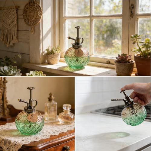 OFFIDIX Plant Mister Spray Bottle, 10 oz Glass Vintage Decorative Water Can - Image 5