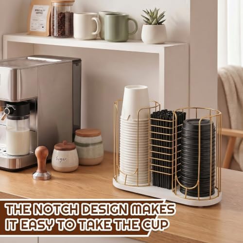 Geelin 18oz Adjustable Coffee Cup Dispenser with Wooden Base - Image 2