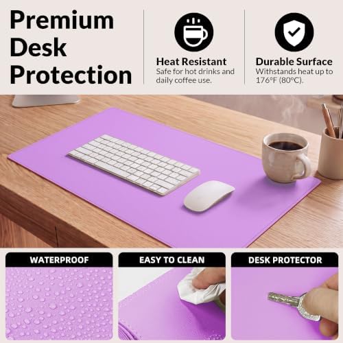 AFIING Cork Desk Mat,Purple, 23.6" x 13.8", Desk Pad Protector - Image 6