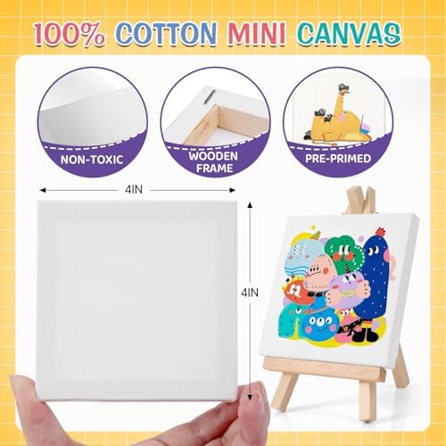 ESRICH 5 Set Canvas Painting Kit, Mini Acrylic Paint Set - Image 4