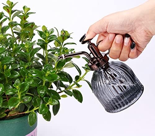Glass Plant Mister, 6.5" Green Glass Water Spray Bottle with Gold Top Pump, Small Plant Sprayer for Indoor Outdoor Houseplants - Image 5