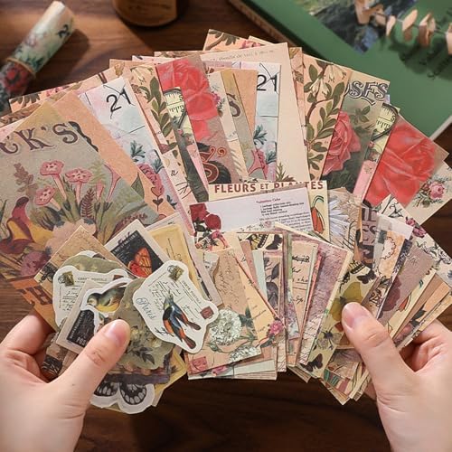 400PCS Vintage Scrapbook Paper Journaling Scrapbooking Supplies Kit Retro Decorative Craft Paper Assorted for Bullet Junk Journals Card Making Craft DIY, Old Memories - Image 2