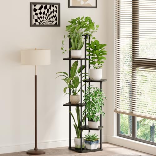 Bamworld Tall Plant Stand Indoor 6 Tier Corner Plant Shelf - Image 3