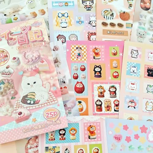 Kawaii Japanese Stickers Book for Journaling,700+ Kawaii Japanese Stickers,Scrapbook Korean Sticker for Bullet Journaling,Junk Journal,Calendar,Planner,Notebook,Phone Case(Honey Fruit Diary) by MisKepaa