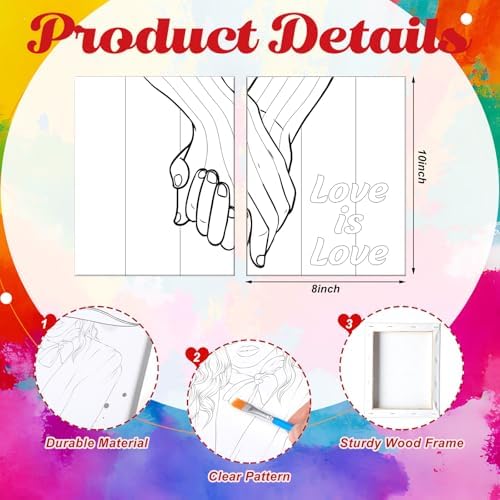 Zhanmai 112 Pcs Sip and Paint Kit for Adults Couples, 8 x 10 Inches - Image 2